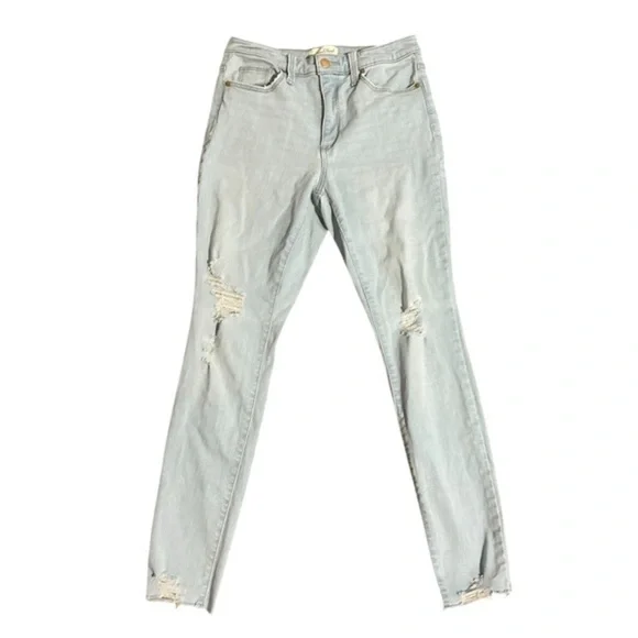 High Rise Skinny Distressed Jeans Light Wash 28 6 - Picture 2 of 6